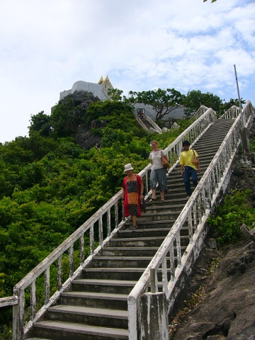 stairs with Nina, Jennifer, slingshot man
